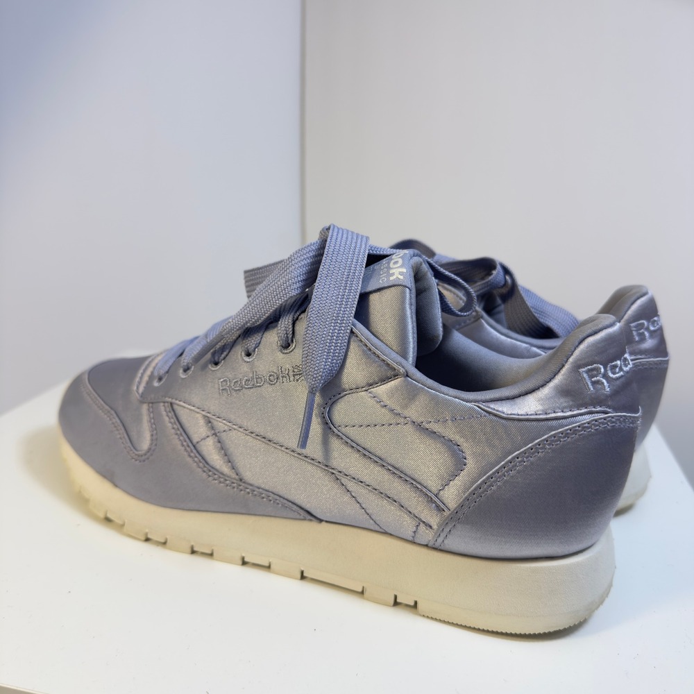 Reebok Classic Leather Satin Women's Size 8 Periwinkle Purple CM9801 Sneakers - Picture 10 of 16